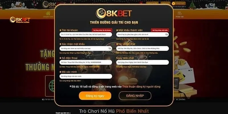 Hướng dẫn cách đăng ký 8KBET chỉ 1 phút